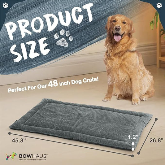 45.3" x 26.8” Machine-Washable Fluffy Dog Bed for 48" Kennel, Soft Crate Mat with Non-Slip Bottom, Cozy Pet Pad for Sleeping, Large Dog Kennel Flat Bed