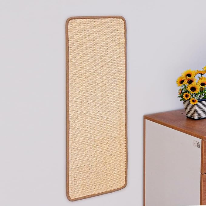 Sisal Cat Scratcher - Vertical L Shape Cat Scratching Board - Solid Wooden Cat Furniture (Sisal Replacement)