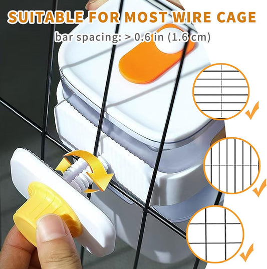 34oz Automatic Rabbit Feeder for Cages, Hanging Auto Bunny Food Bowl Dispenser Small Aniaml Cage Accessories for Ferret Guinea Pig Rat Rabbit Cat Puppy (White)