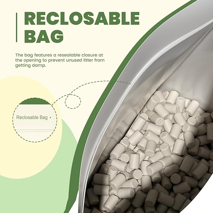 Enhanced Zeolite Cat Litter Pellets 7lbs & Cat Pee Pads 10 Count - Refill for Tidy Cats Breeze Litter System | Premium Stainless Steel Shifting Tray