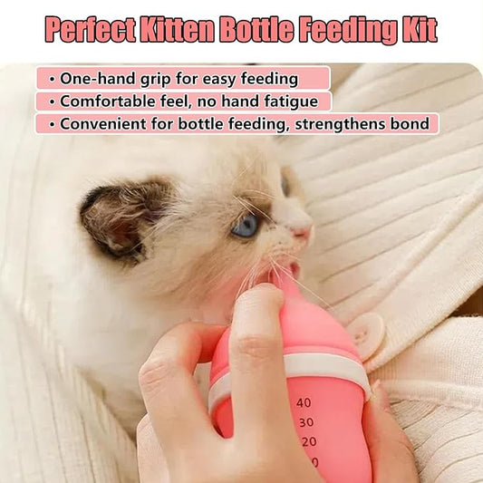 Kitten Bottles for Nursing,Puppy Bottles for Nursing Puppy Milk, Anti-Choking Puppy Feeder Design, 2 Extra Replaceable Silicone Nipples for Convenient Replacement (Green)