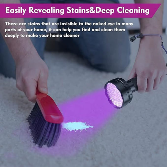 EverBrite UV Flashlight, 100 LED Blacklight Flashlights, 395nm Black Light Flashlight for Pet Urine Detection, Scorpions, Dry Stains, Bed Bug (Batteries Included)