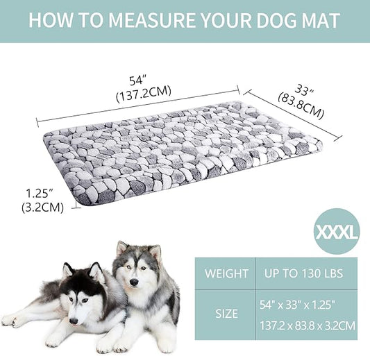 VANKEAN Stylish Dog Crate Pad Bed Mat Reversible (Warm & Cool), Soft Pet Sleeping Mat Dog Bed for Crate Suitable for Small to XX-Large Dogs and Cats, Machine Washable Crate Beds,Grey Stone Pattern