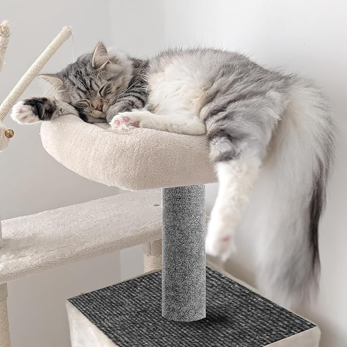 Cat Scratch Couch Furniture Protector, Adhesive Cat Scratch Pad Deterrent for Furniture, DIY Climbing Scratcher for Indoor Cats (Light Grey, 78.7x15.8 in)