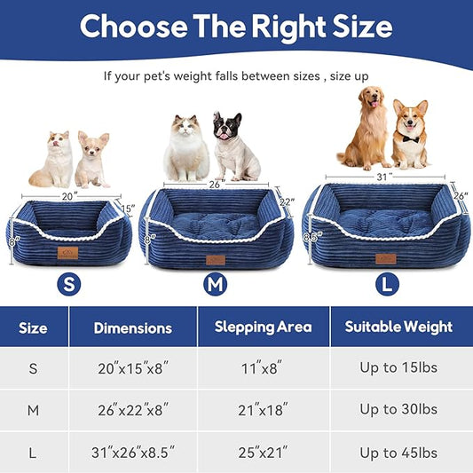 Orthopedic Dog Bed for Large Dogs,Dog Sofa Beds Supportive Foam Pet Couch Bed with Removable Washable Mat and Nonskid Bottom (Large, Blue)