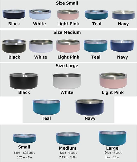 Custom Dog Bowl with Large Name - 304 Stainless Steel, Personalized Engraved, Nonslip, Custom Cat Bowl, Feeder, Pet Supplies, Food (Black, Medium -32oz)