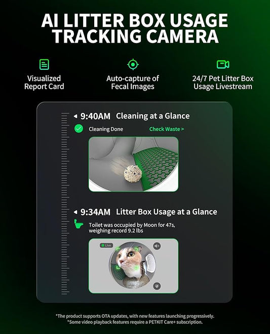 PETKIT 2025 New Purobot Max Pro Cat's Facial Recognition AI-Camera Automatic Cat Litter Box, 210° Wide Angle, 5G WiFi App Control Self Cleaning Cat Litter Box Large, Odor-Free & Integration Safety