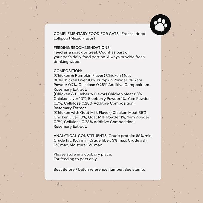 MalsiPree Cat Treats Freeze-Dried Chicken Lollipops - 18 Pack, 5.5 Cal Each - High-Protein Nutrient Rich Healthy Snacks - Interactive Cat Toy & Food Toppers