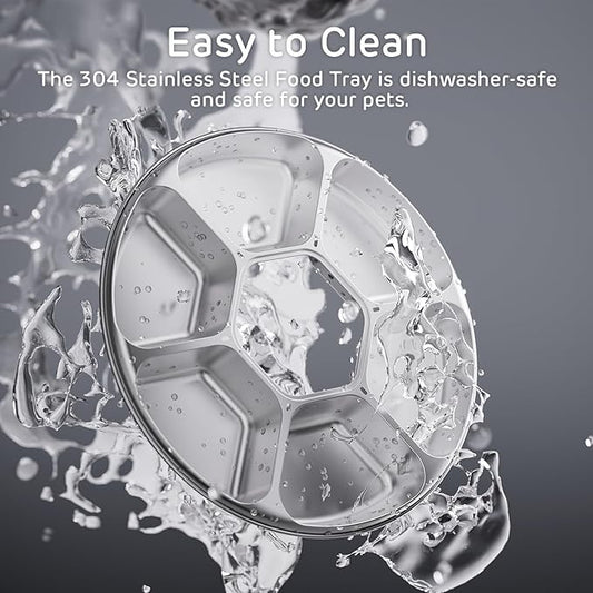 iPettie Replacement 304 Stainless Steel Food Tray for Brioche Automatic Pet Wet Food Feeder - 6 Isolated Portions, Dishwasher Safe, Lightweight, Easy to Clean