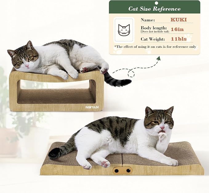 Cat Scratcher Cardboard 2 in 1 Cat Scratching Pad Multi-Functional Cat Scratch Board Furniture Scratcher Lounge Couch Bed for Indoor Cats Kitten to Play and Rest