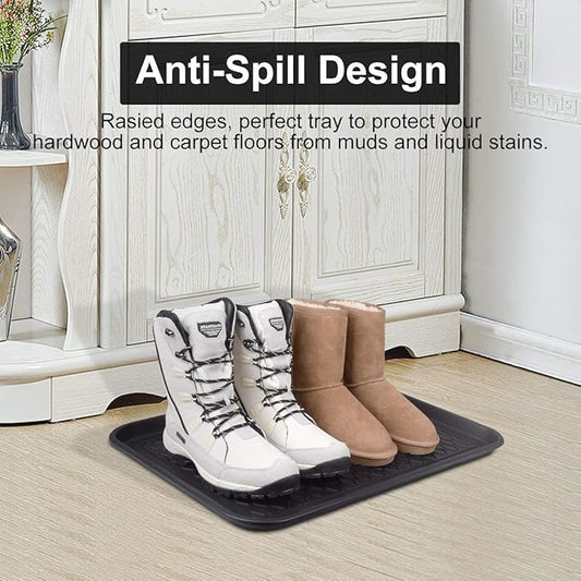 Multi-Purpose Boot Mat, Shoe Mat, Pet Bowl Tray, Waterproof for Indoor and Outdoor Floor Protection, 24" x 15"/2 Pack