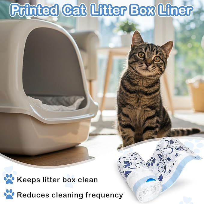Unicorn Catcher Cat Litter Bags 36" x 19" Large Litter Box Liners Tear-Resistant with Drawstring for Easy Access Cat Litter Liners for Litter Boxes Under 36in Total Size, 120 Pack