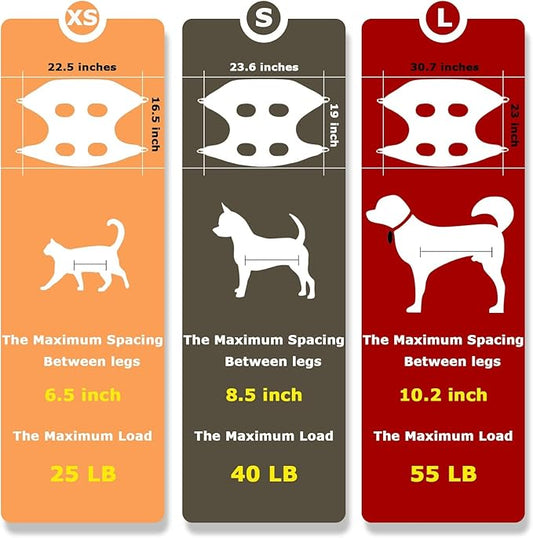 Cat Grooming Hammock Harness for Small Dogs,Pet Hammock Restraint Bag,Dog Grooming Sling for Trimming Nail and Ear/Eye Care(XS Size,6.5")