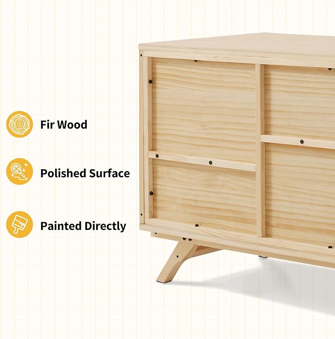 Lovupet Wooden Cat House Villa, TV Shape Luxury Cat Condo with Scratching Post and Escape Door, Kitten Cage Indoor CT55