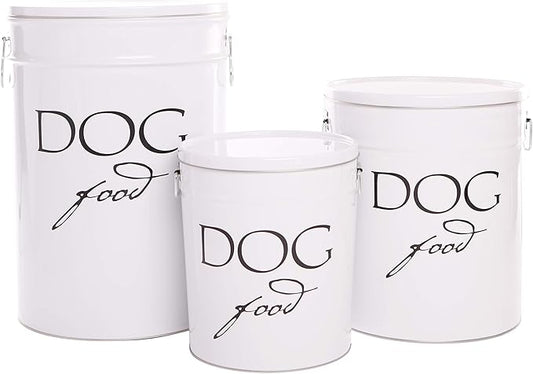 Harry Barker Pet Food Storage Collection, Classic White Food Storage - Small