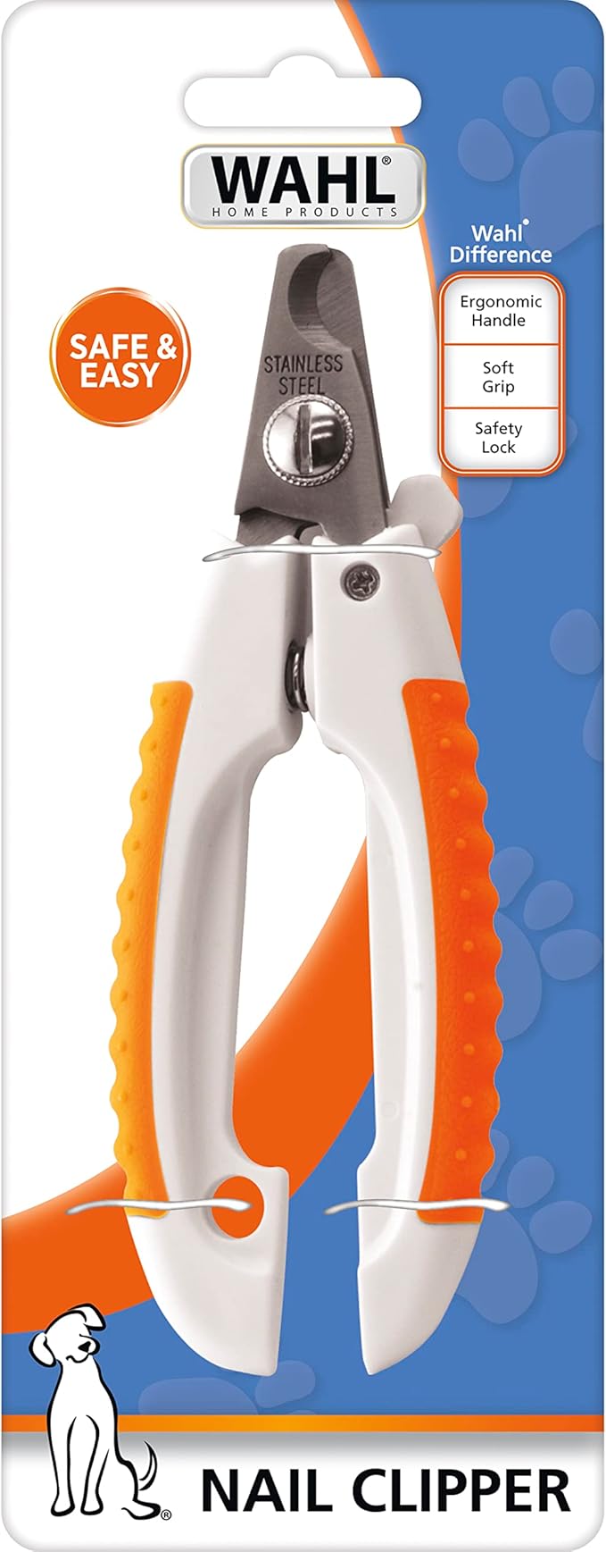 WAHL Pet Nail Clipper for Cutting Dog, Cat, & Animal Claws with Razor Sharp Stainless Steel Blades & Protective Safety Guard Locks for Safe Claw Care – Model 858448