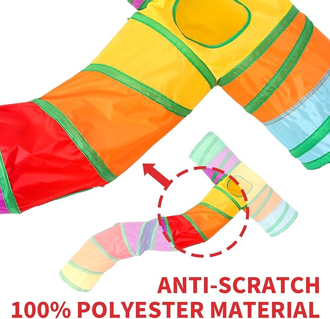 Coolcandy Cat Tunnel & Interactive Cat Toy Indoor, S-T Shape Tunnel Toys for Indoor Cats, Collapsible Interactive Peekaboo Cave with Play Ball, for Multi-Way Play & Small Animals