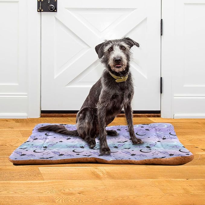 Pet Bed Purple Bat Moon Dog Bed Mat Absorbing Non Slip Pad Pet Sleeping Mat for Small, Medium, and Large Dogs Puppy Cat 36 in x 24 in