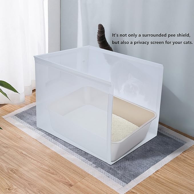 1Pc Large Cat Litter Box, Stainless Steel Metal Box for Cats, XL Kitty Litter Box with Enclosure, Premium Odor-Free Design