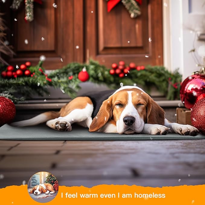 PETNF Outdoor Heated Pet Bed with Waterproof Cover,Pet Heating Pads for Dog,Soft Electric Blanket Auto Temperature Control,Heating Mat for Dog House Cabin Cot Doorway, XL