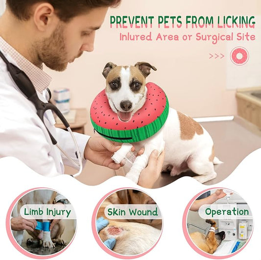 Supet Inflatable Dog Cone Collar Alternative After Surgery, Doggie Neck Donut Collar Recovery ECollar for Post Surgery, Soft Dog Cone for Small Medium Puppies Cats
