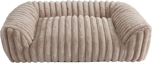Arlee Saddle Sofa Memory Foam Pet Bed, Comfortable & Washable, Ideal for Dogs and Puppies, Extra Comfort, Couch Design, Crate & Kennel Furniture, Pet Supplies & Essentials, Tan, Medium