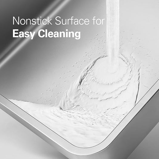 Zarler Stainless Steel Litter Box with Lid, Extra Large Cat Litter Boxes, XL Large Metal Litter Box for Big Cats with High Sided, Black (Non-Sticky, Easy to Clean, Anti-Urine Leakage)