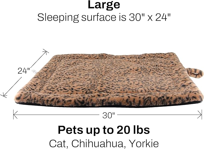 Self-Warming Cat Pad, Self-Heating Thermal Pet Mat for Indoor Outdoor Cats and Small Dogs Bed Mat for Sleeping, Non-Slip Hooks, 30 x 24 Inches,Brown Black