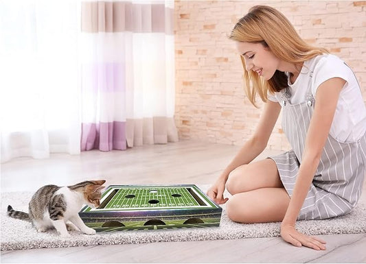 NFL Atlanta Falcons Football Stadium Cat Scratcher Find & Play Box. Game Day Toy With 2 Jingle Bell Balls. Football Field Felt Scratcher Play and Lounge Stimulating Game