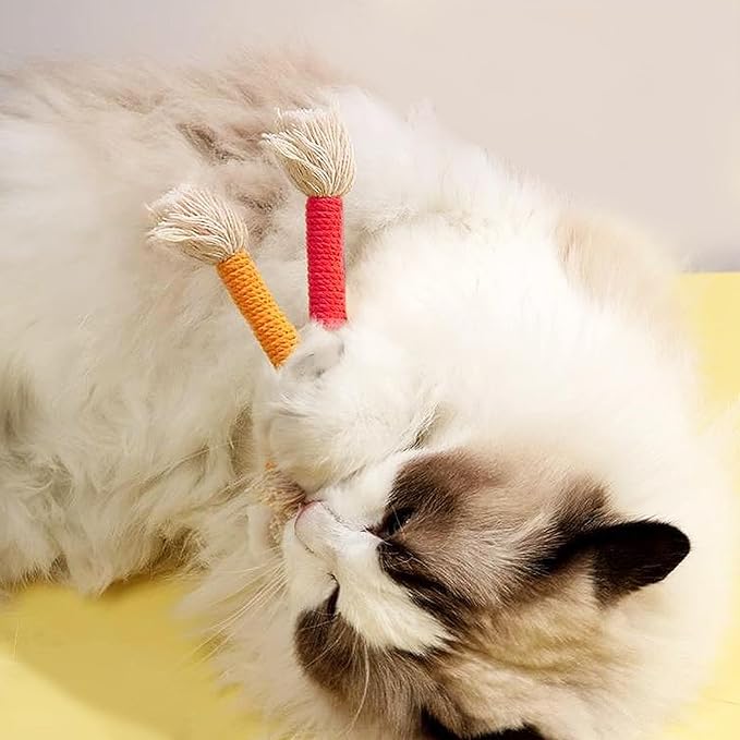 5 PCS Cat Chew Toy, 5.9in Catnip Toys for Cats, Teeth Cleaning Cat Toys for Indoor Kittens