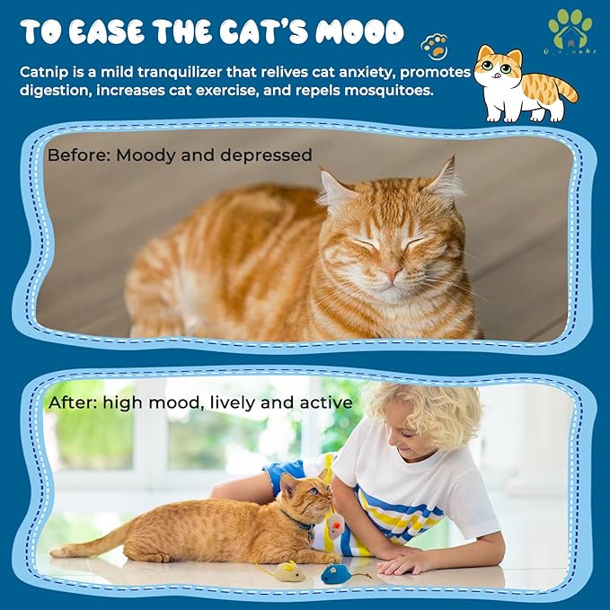 Cat Mice Toy 6-Pack Plush -Filled Mice Toys for Indoor Cats - Realistic Design