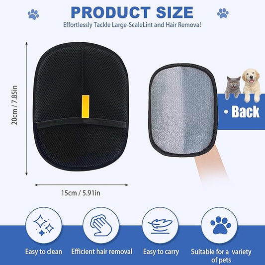 3Pcs Pet Hair Removal Gloves, Reusable Electrostatic Pet Hair Removal Gloves,Upgraded Animal Fur Removal Tool for Cats & Dogs