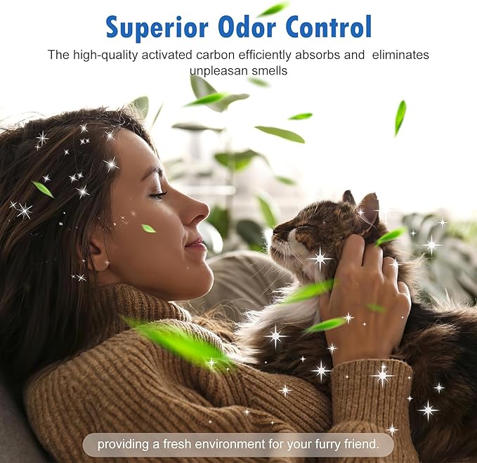 12 Pack airsift Litter Box Filters for Catit Airsift Jumbo/Regular/Smartsift Litter Box, Dual Action Filter to Keep Catit Litter Box Fresh Smell,Cat Litter Box Filters Pads Replacement