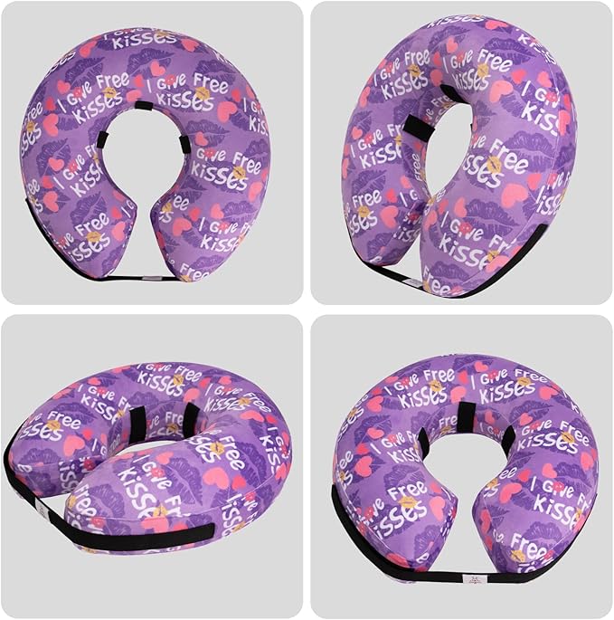 CuteBone Inflatable Dog Donut Collar with Removable Soft Fleece Covers for Small/Medium/Large Dogs and Cats After Surgery GWB06M