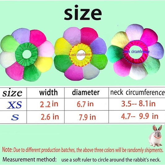 Rabbit Cat Cone Collar Soft,Adjustable Cat Recovery Wound Healing Accessory,Cats Cones to Stop Licking,for Chinchilla,Guinea Pigs,Bunny,Kitten Donuts Collar After Surgery(Small)
