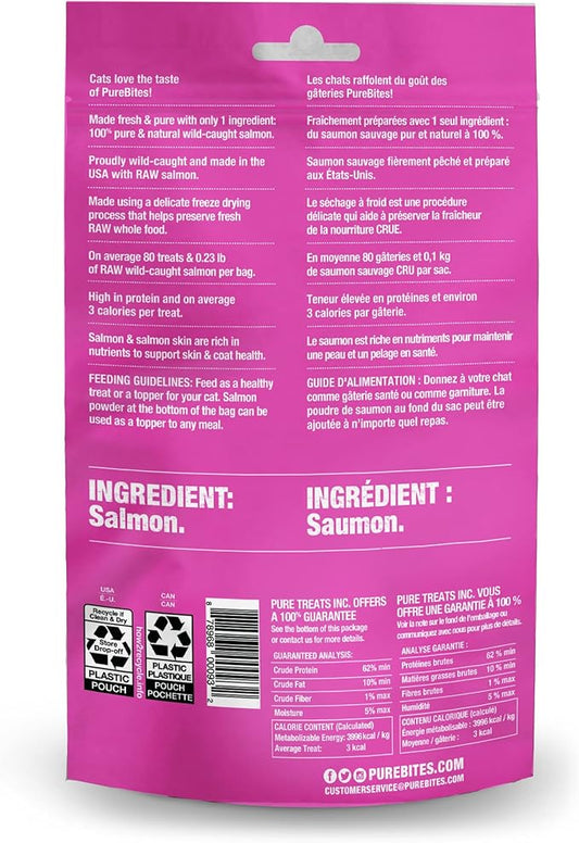 PureBites Salmon Freeze Dried Cat Treats, 0.92Oz | 26G - Value Size