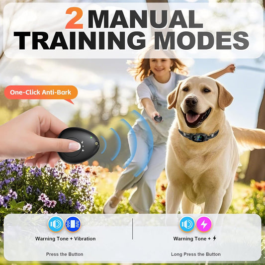 Upgraded Anti-Bark Collar with Remote Tag, 2-in-1 Dog Training Collar&Dog Bark Collar with 5 Adjustable Sensitivity,Smart Anti Barking for Large Medium Small Dogs(8-150lbs)-Black