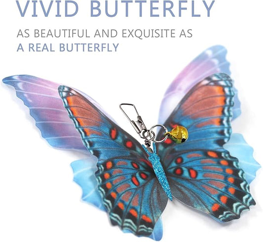 SONGWAY Cat Butterfly Toy Replacement - 7 Pieces Butterfly Cat Toys Accessories,Teaser Wand Attachments, Interactive Cat Toys for Indoor Cats Kittens