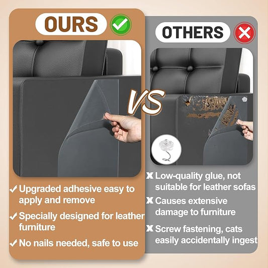 Cat Scratch Furniture Protector - Specially Designed for Leather Furniture, Easy to Remove Anti-Scratch Couch Protector from Cat, No Pins, 16 Pack