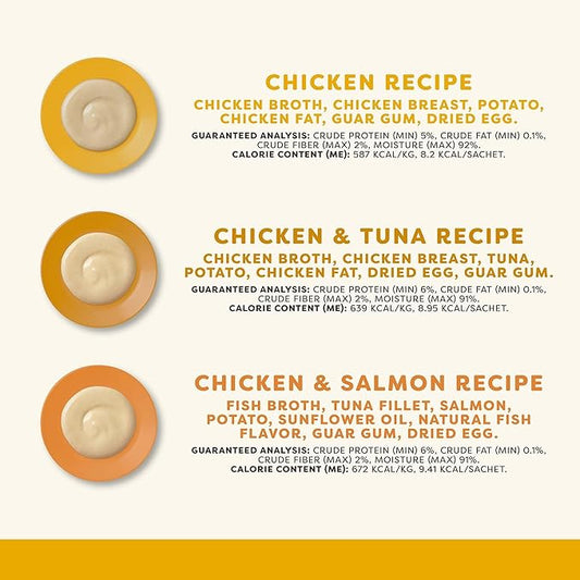 Applaws Lickable Cat Treats, Natural Grain-Free Purée, Limited Ingredient, Chicken Squeeze Up Cat Treats (24 x 0.25 oz Sachets)