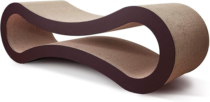 FluffyDream Cat Scratcher Cardboard, Scratching Pad House Bed Furniture Protector, Infinity Shape, Curved