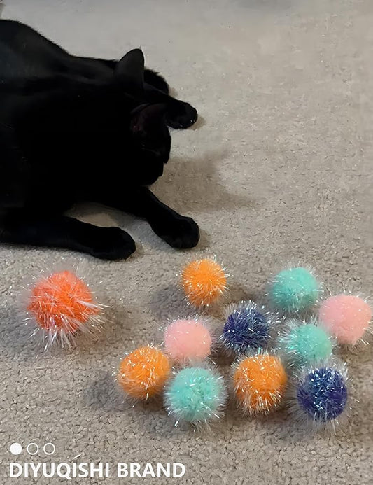 100-Pack Cat Toy Balls – Soft Fuzzy Toys for All Cats to Play and Exercise Indoors (1.5 inch, Cat Toys Pro Collection)