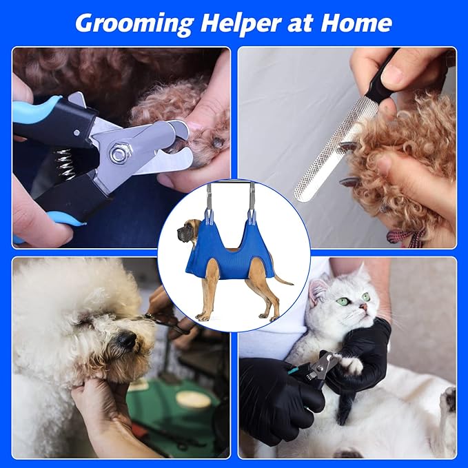 Pet Grooming Hammock for XXL Large Dogs with Nail Clippers/Nail Trimmers/Grooming Scissors, Dog Grooming Harness for Nail Trimming, Pet Grooming Sling Helper