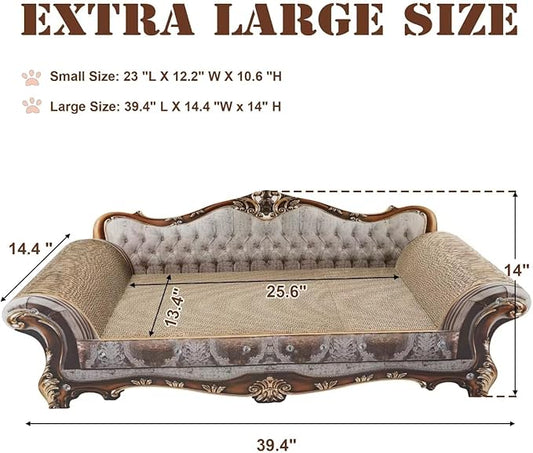 Sofa Shaped Scratching Couch,Thick Scratching Cardboard, Lounge Bed for Indoor Rest&Play, Sofa Scratcher Pad (39.4" L X 14.4 "W X 14" H)