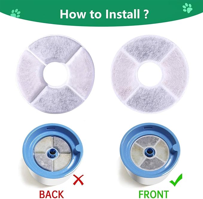 Cat Water Fountain Filters 8 Pack,50% More Resin & Activated Carbon,Genuine Cat Flower Fountain Replacement Filters for Pet Dog Drinking Water Dispenser Quadruple Filtration (Not for Catit)