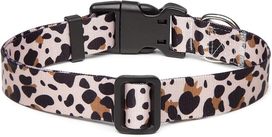 Mercano Adjustable Dog Collar - Special Design Patterns, Soft Nylon Comfortable Durable Pet Collar for Small Medium Large Dogs (M, Leopard)