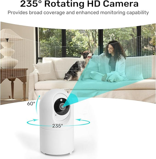 FUKUMARU Automatic Cat Feeder with Rotating Camera,1080P HD Video with Night Vision, 5G WiFi APP Control Pet Feeder, 2-Way Audio, Low Food, Motion & Sound Alerts