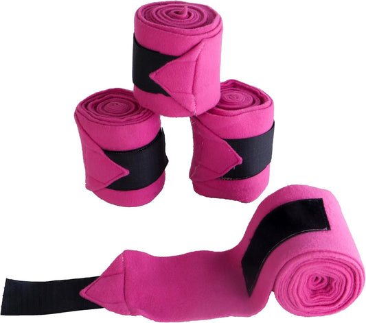 Horse Leg Bandage/Horse Leg wrap (Set of 4) Red, Blue, Navy Blue, Black, Pink, and White (Pink)
