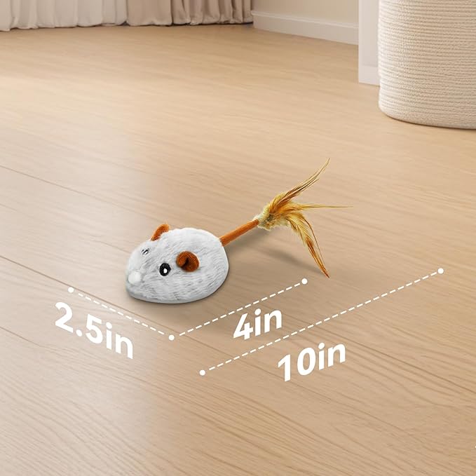 APP & Bluetooth Remote Control Cat Toy - Auto Moving, USB Rechargeable Interactive Mouse Toy for Indoor Cats - Gray