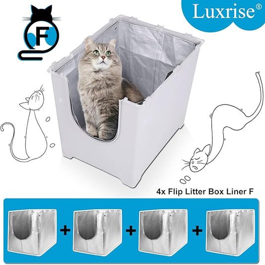 Liner F Compatible with Modkat Flip Litter Box - Reusable Liners for Flip Litter Box - Liner F for Cat Litter Box (4 Pack)